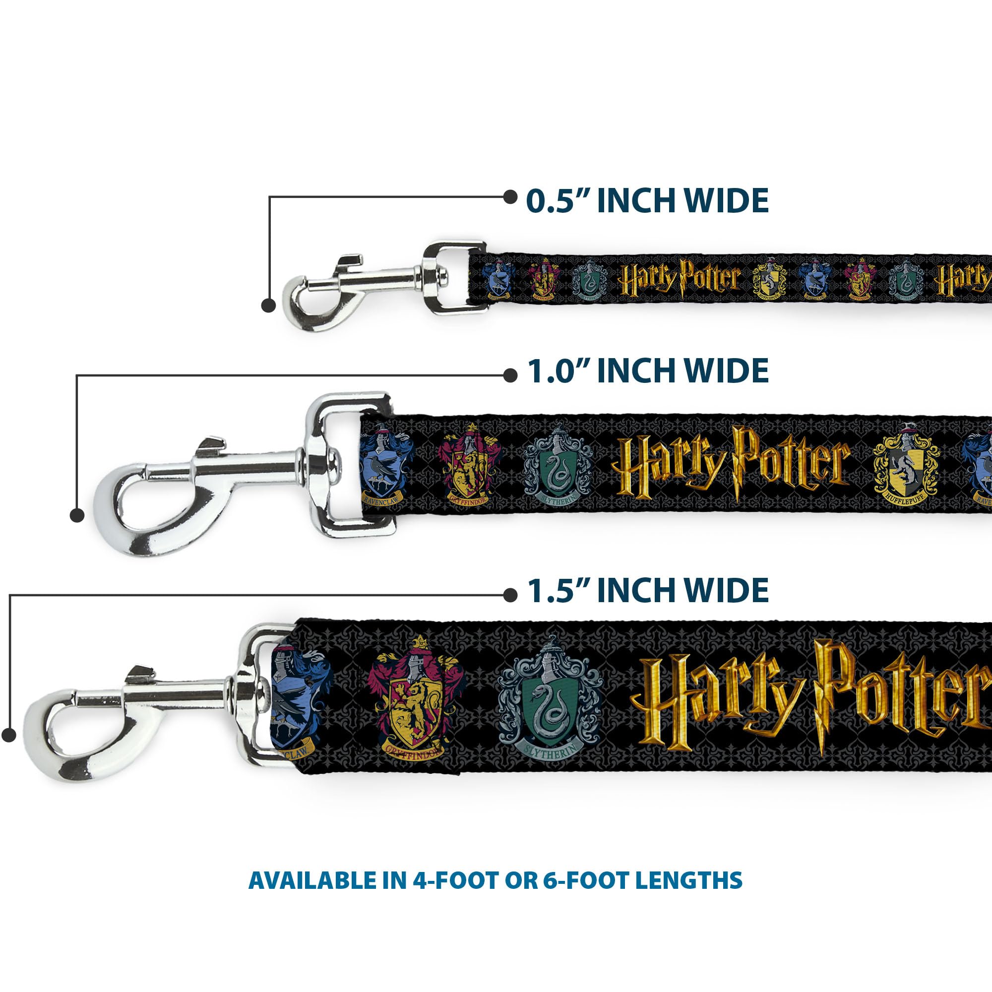 Buckle-Down Harry Potter leash hardware close-up shows durable steel components
