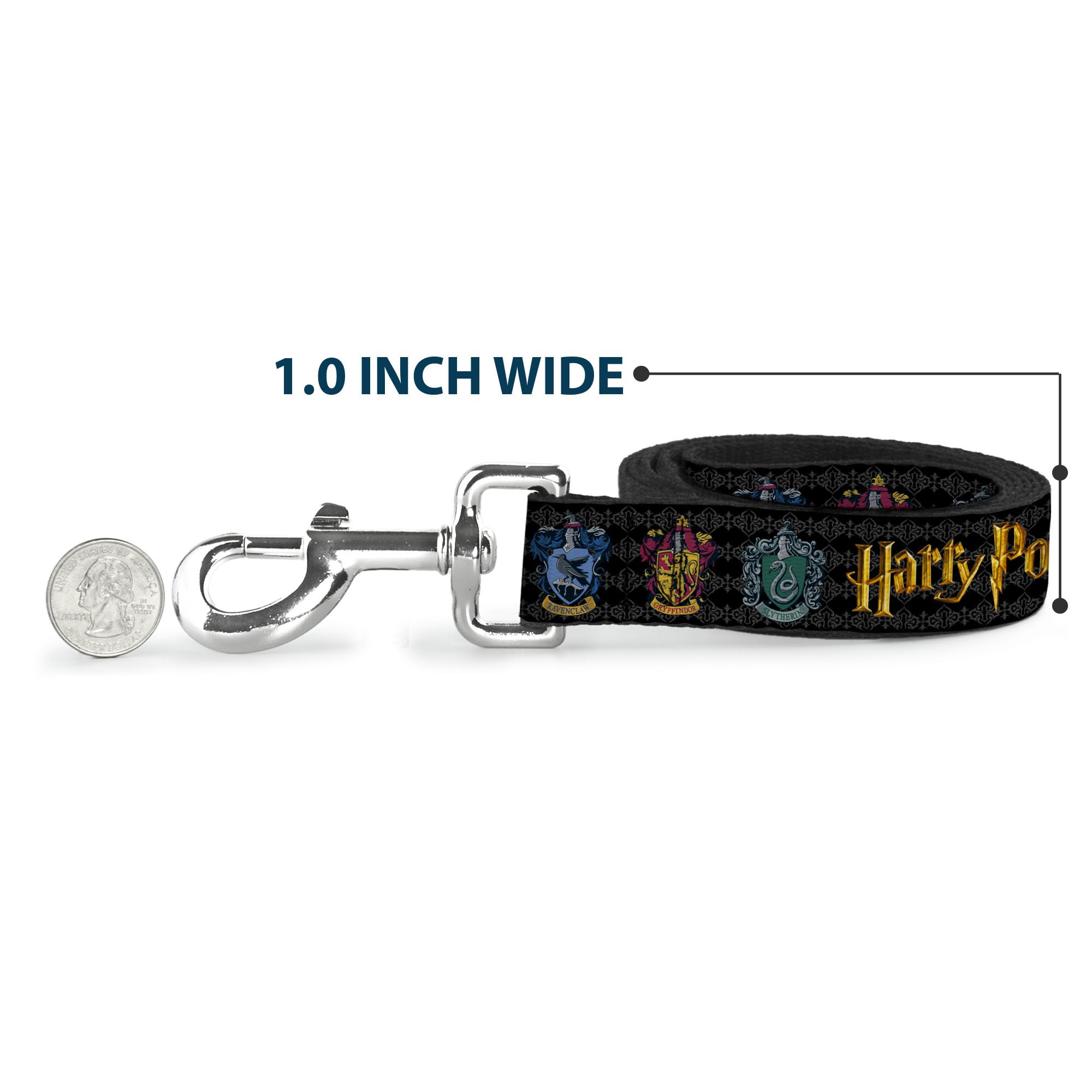 Buckle-Down Harry Potter leash Made in USA tag close-up signals quality