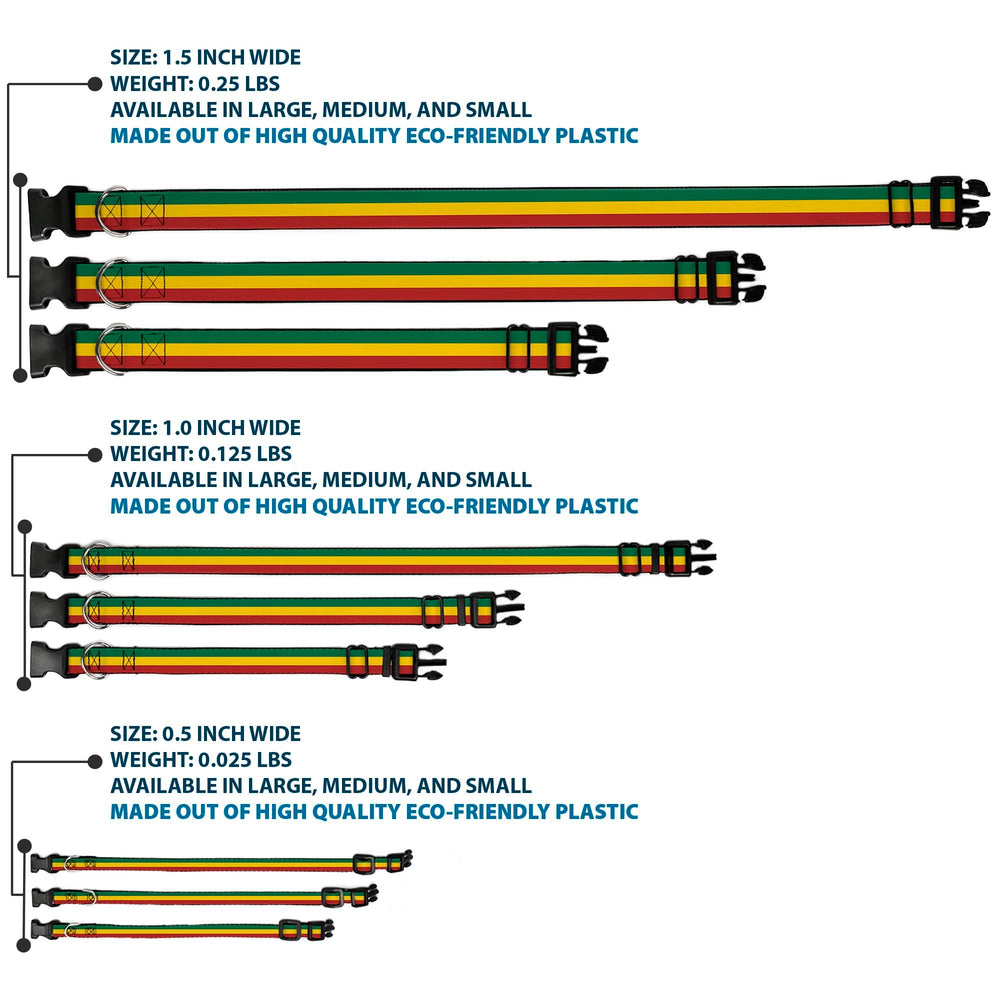 Buckle-Down PC-W21802-M Rasta collar D-ring detail for secure leash connection