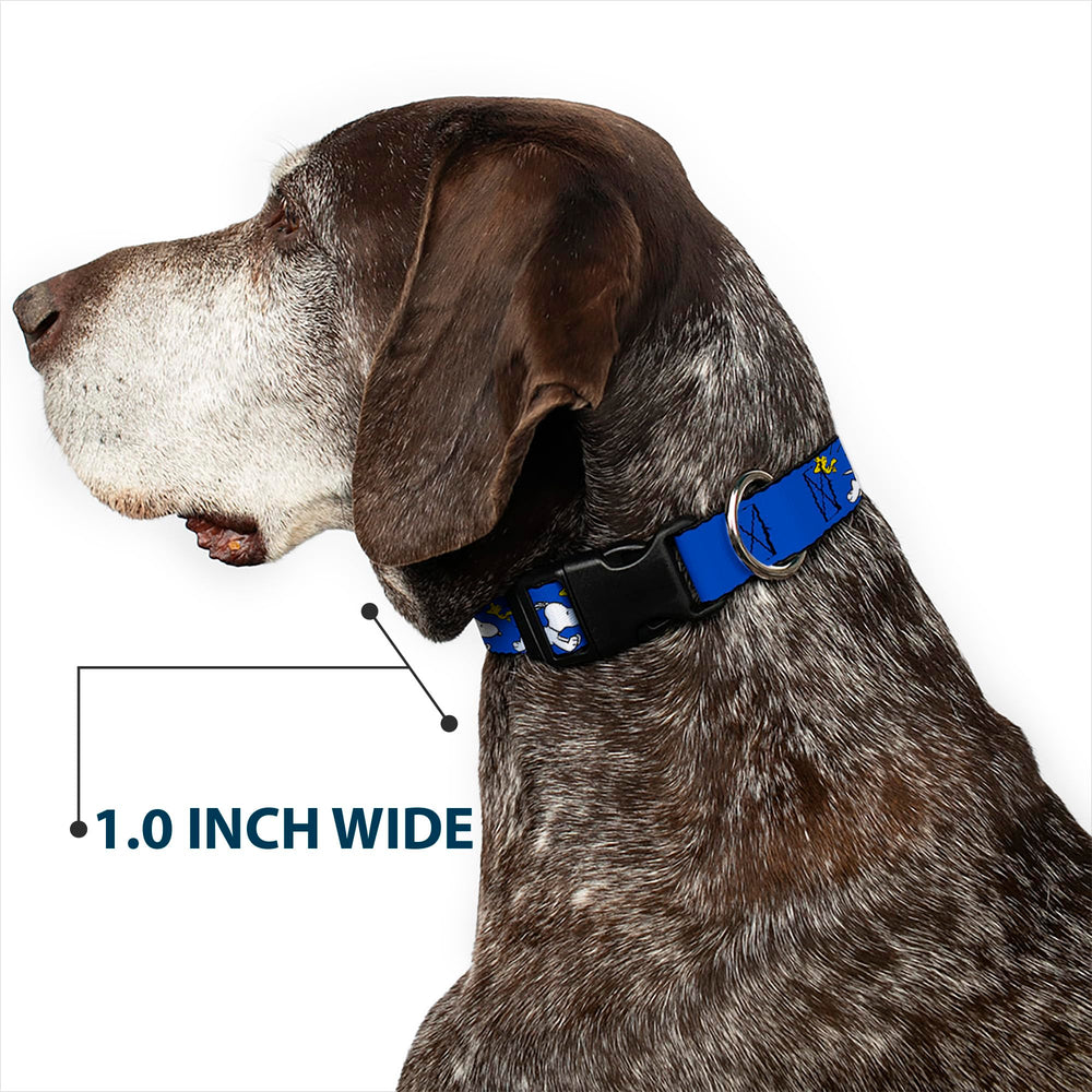 USA-made Buckle-Down Peanuts collar demonstrates domestic craftsmanship.