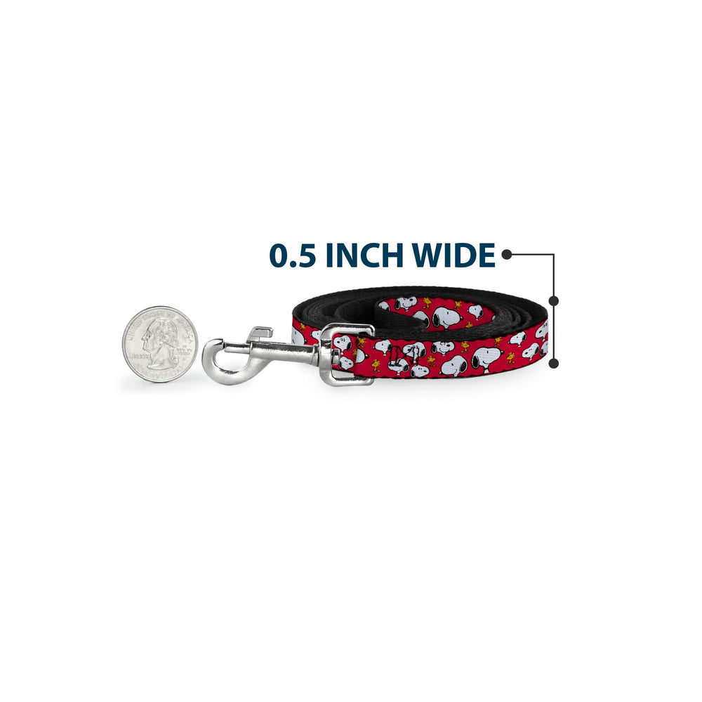 Buckle-Down Peanuts leash steel hardware closeup for secure attachment