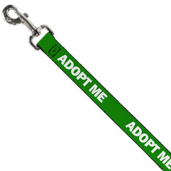 Buckle-Down pet leash Adopt Me green white 4ft print for daily visibility