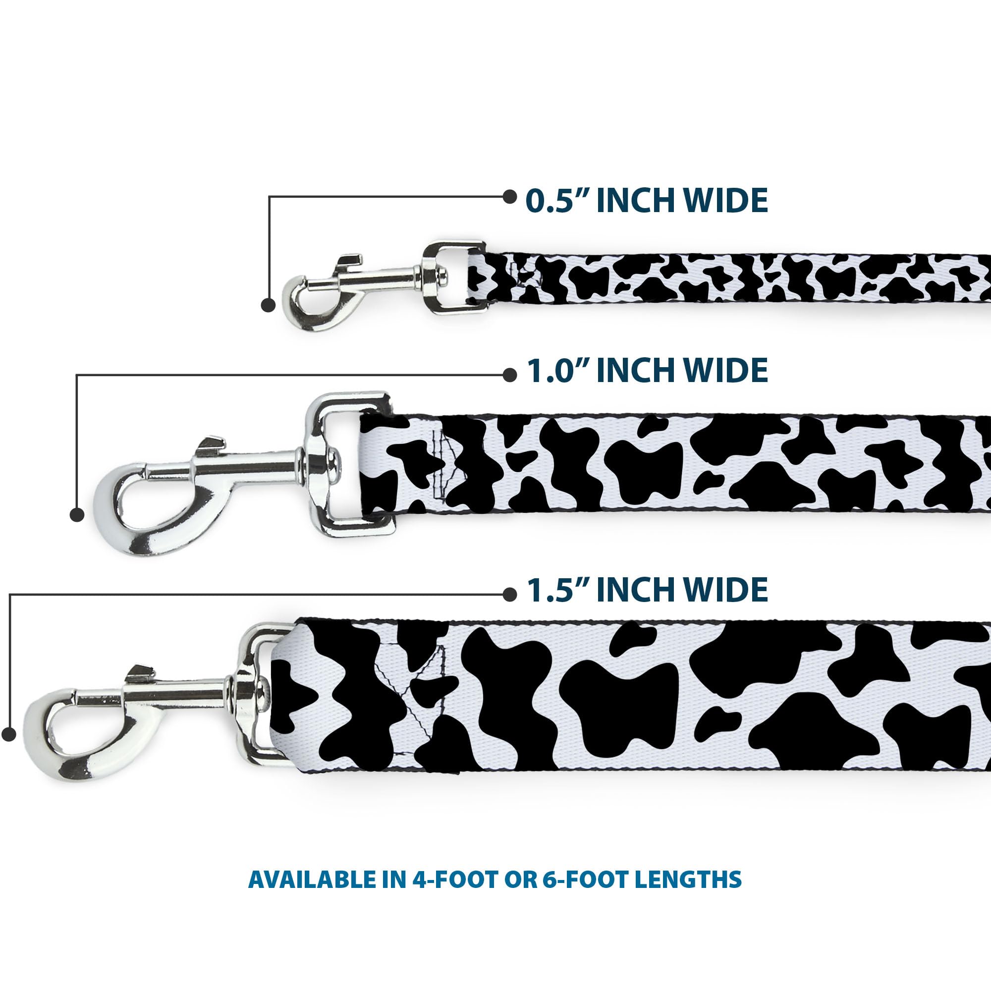 Buckle-Down leash cow-pattern print detail showcases vibrant color and design