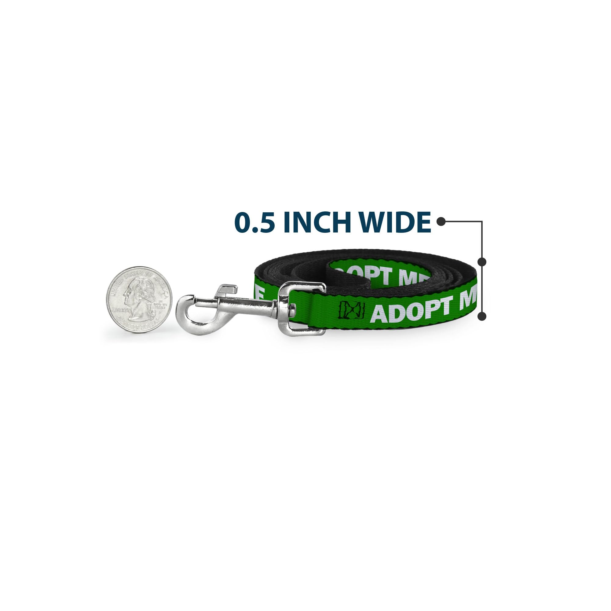 Buckle-Down leash graphic print green white showcases playful style
