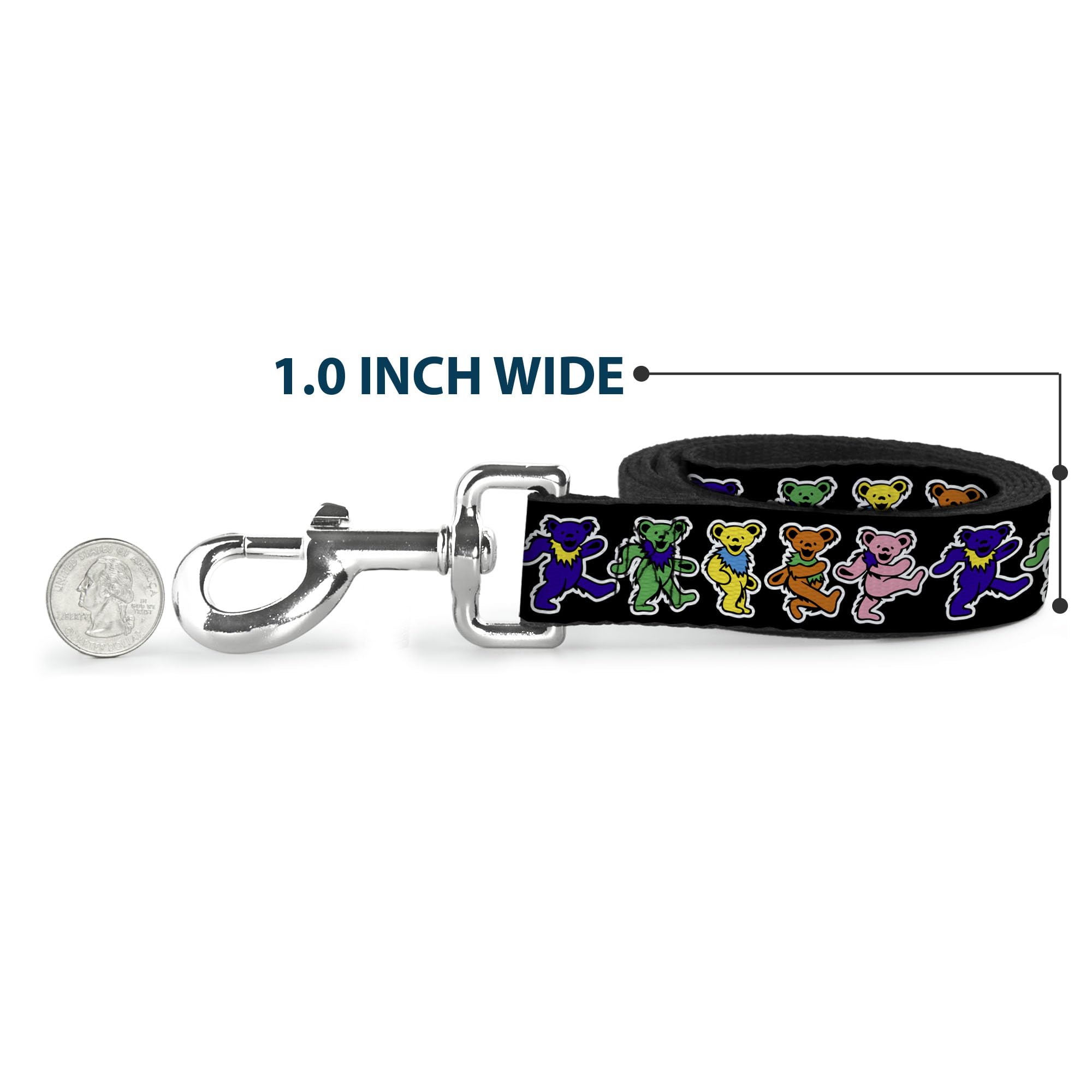Buckle-Down leash displays official Grateful Dead license label.