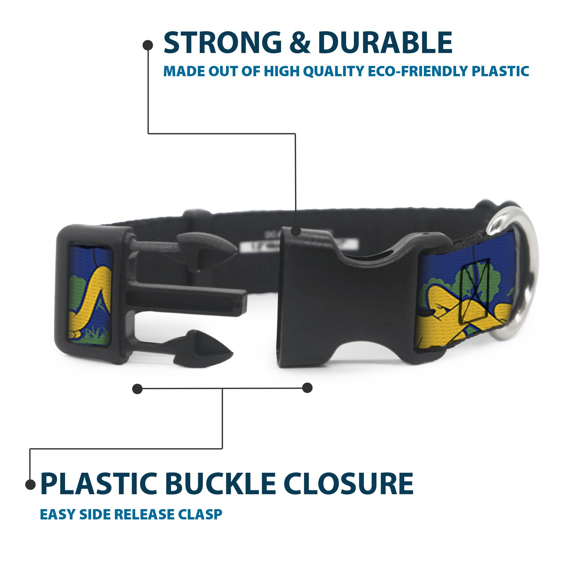 Buckle-Down Pluto collar vibrant pattern detail showcases seasonal style and visibility