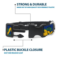Buckle-Down Pluto collar vibrant pattern detail showcases seasonal style and visibility