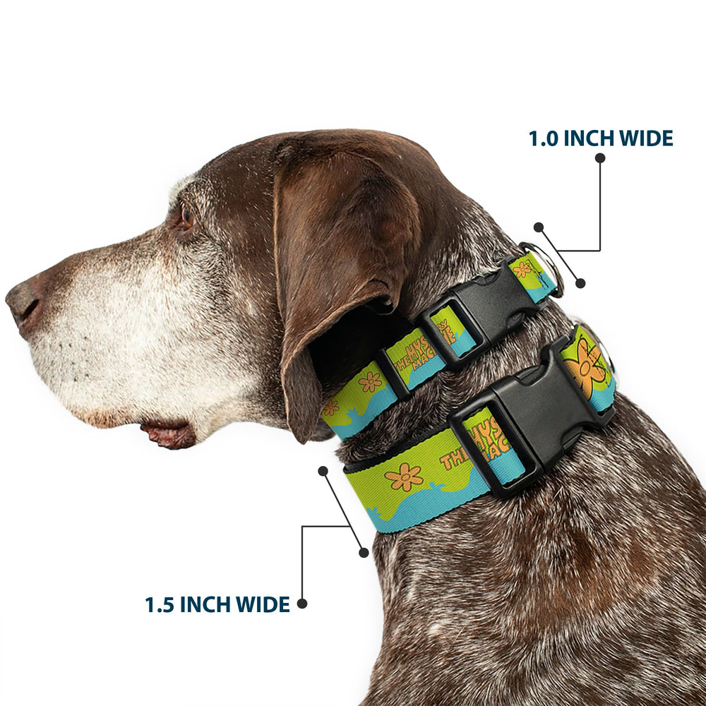 Buckle-Down Scooby Doo collar side view shows vibrant paint for eye-catching style.