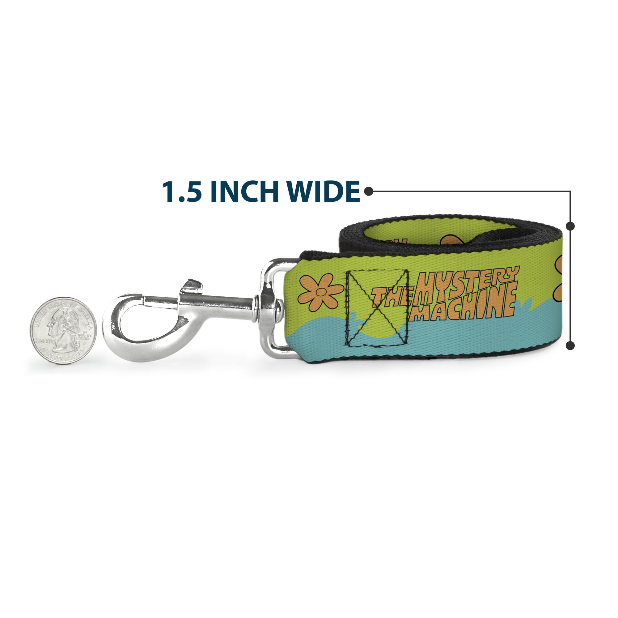 Buckle-Down Scooby Doo leash 6 ft showcased in everyday walk scenario
