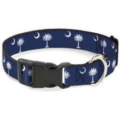 Buckle-Down South Carolina flag collar clip closeup highlights bold colors and durable construction for daily wear.