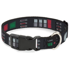 Buckle-Down Star Wars Darth Vader collar with utility-belt motif for daily adventures.