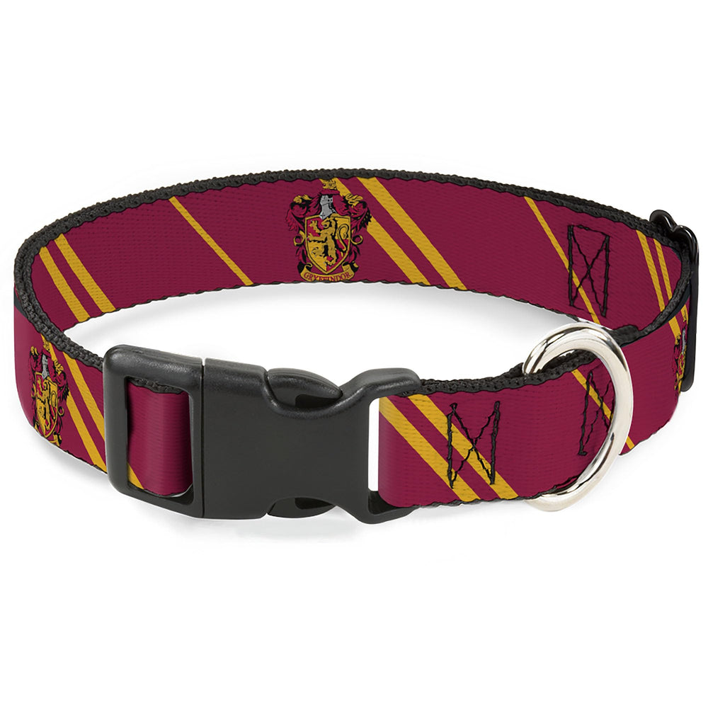 Buckle-Down Warner Bros Gryffindor collar closeup highlights durable buckle for daily wear.