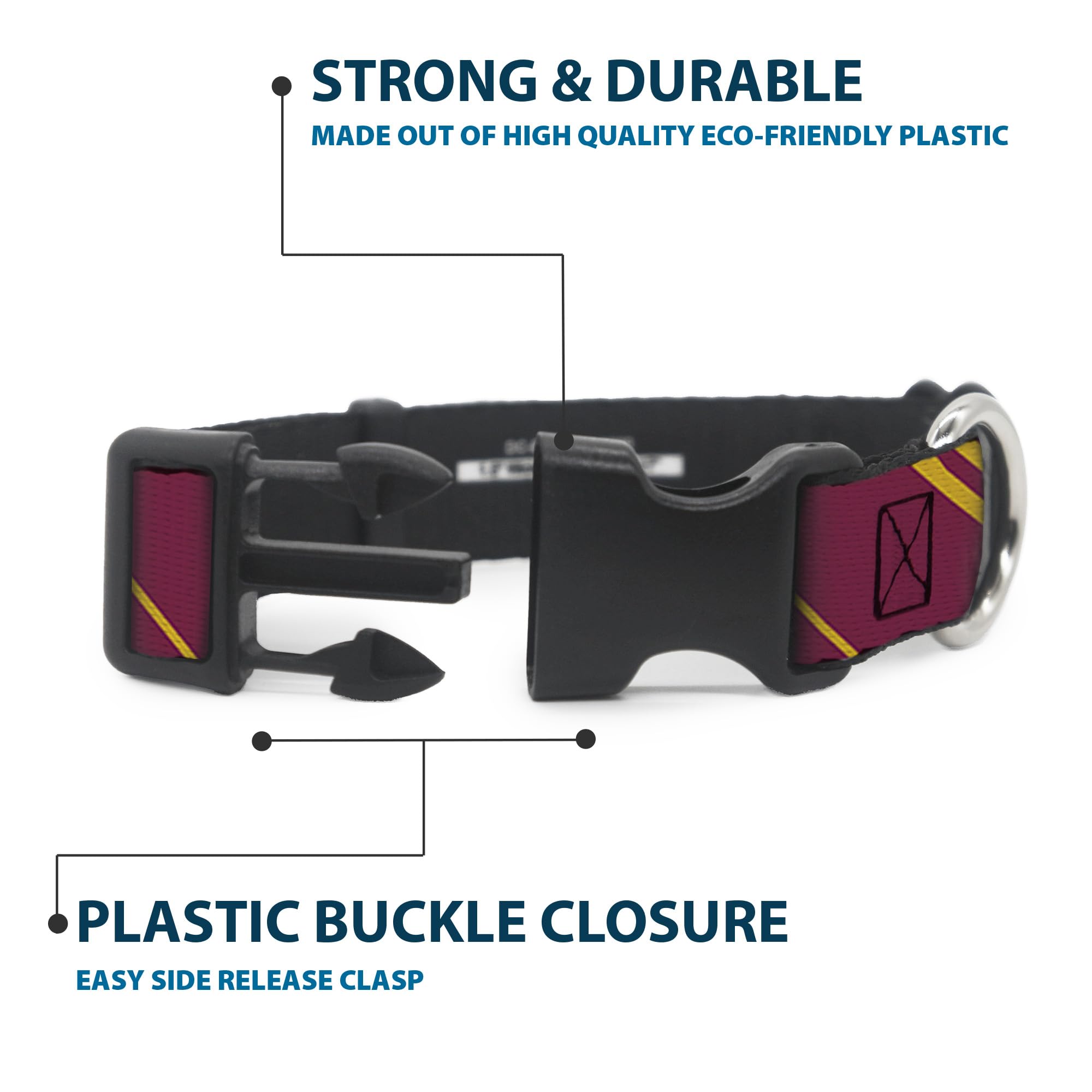 Official Warner Bros licensing visible on Buckle-Down Gryffindor collar.