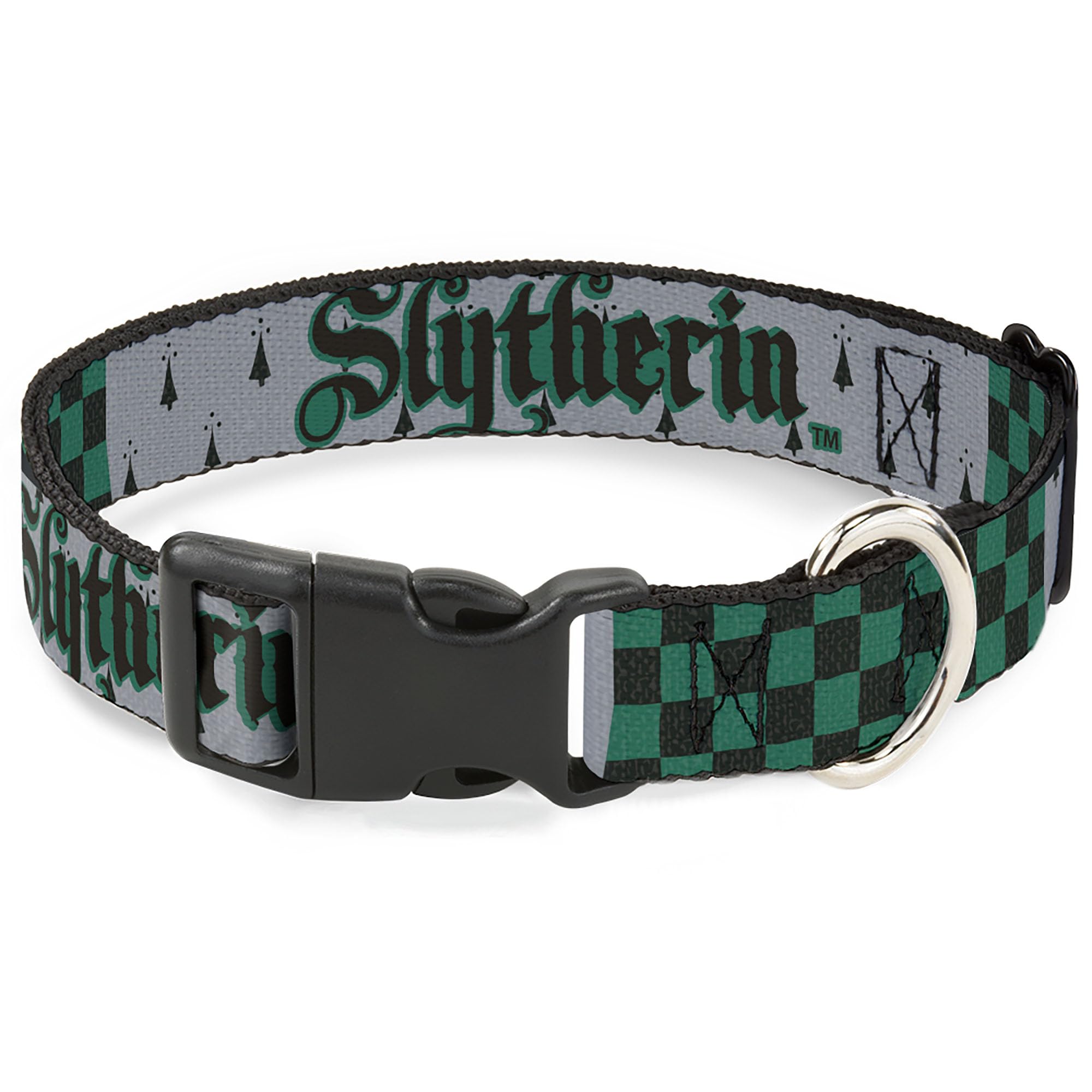 Buckle-Down Warner Bros Slytherin collar front view adds bold style for everyday adventures.