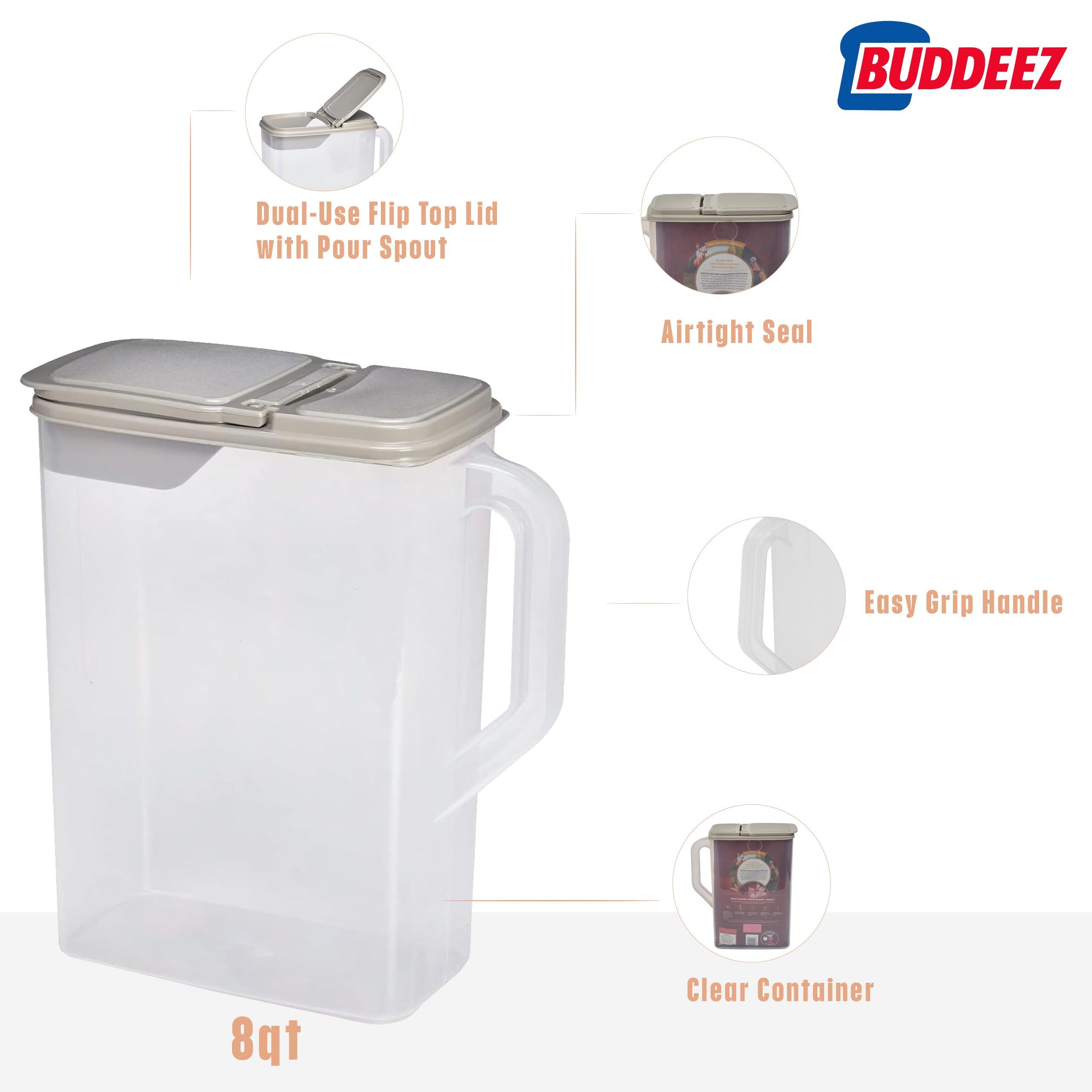 Buddeez compact storage design fits kitchens and pantries neatly.
