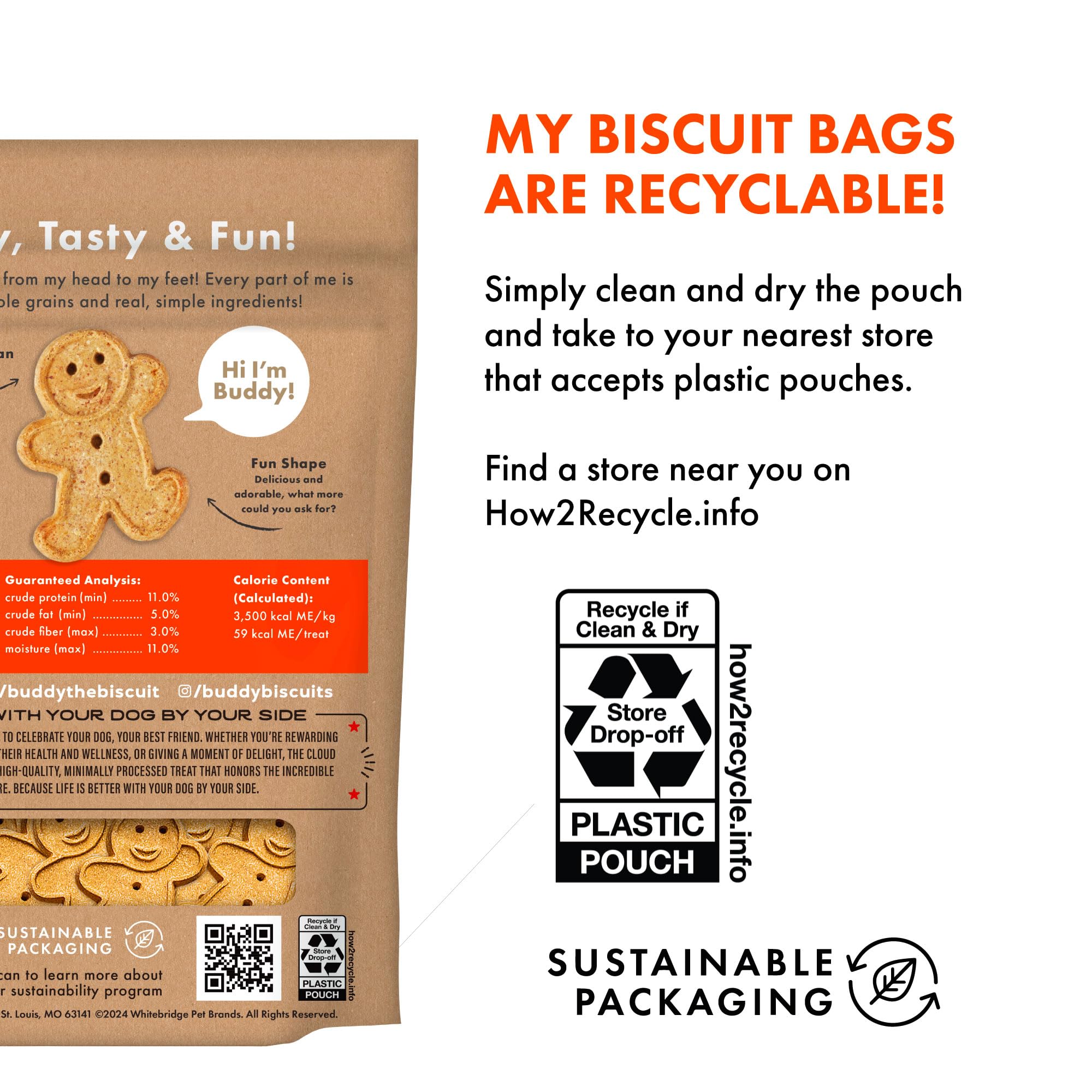 3.5-pound Buddy Biscuits bag ideal for sharing at home or on walks.