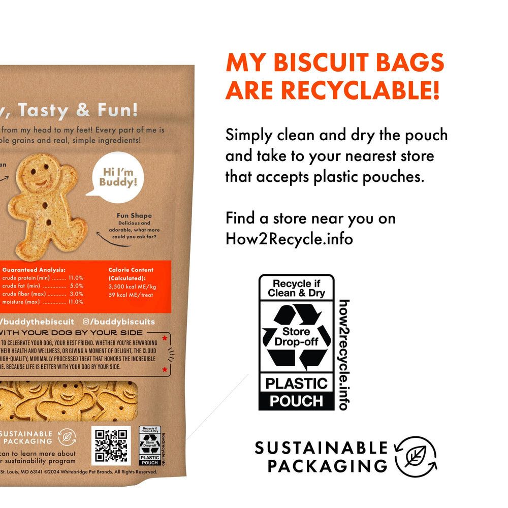 3.5-pound Buddy Biscuits bag ideal for sharing at home or on walks.