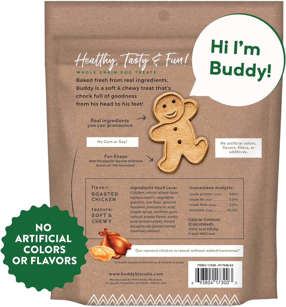 Buddy Biscuits 938072 closeup of soft chews with chicken appealing to senior dogs.