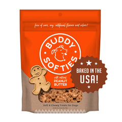 Buddy Biscuits soft-chewy peanut-butter treat hero image showing bag and dogs ideal training reward