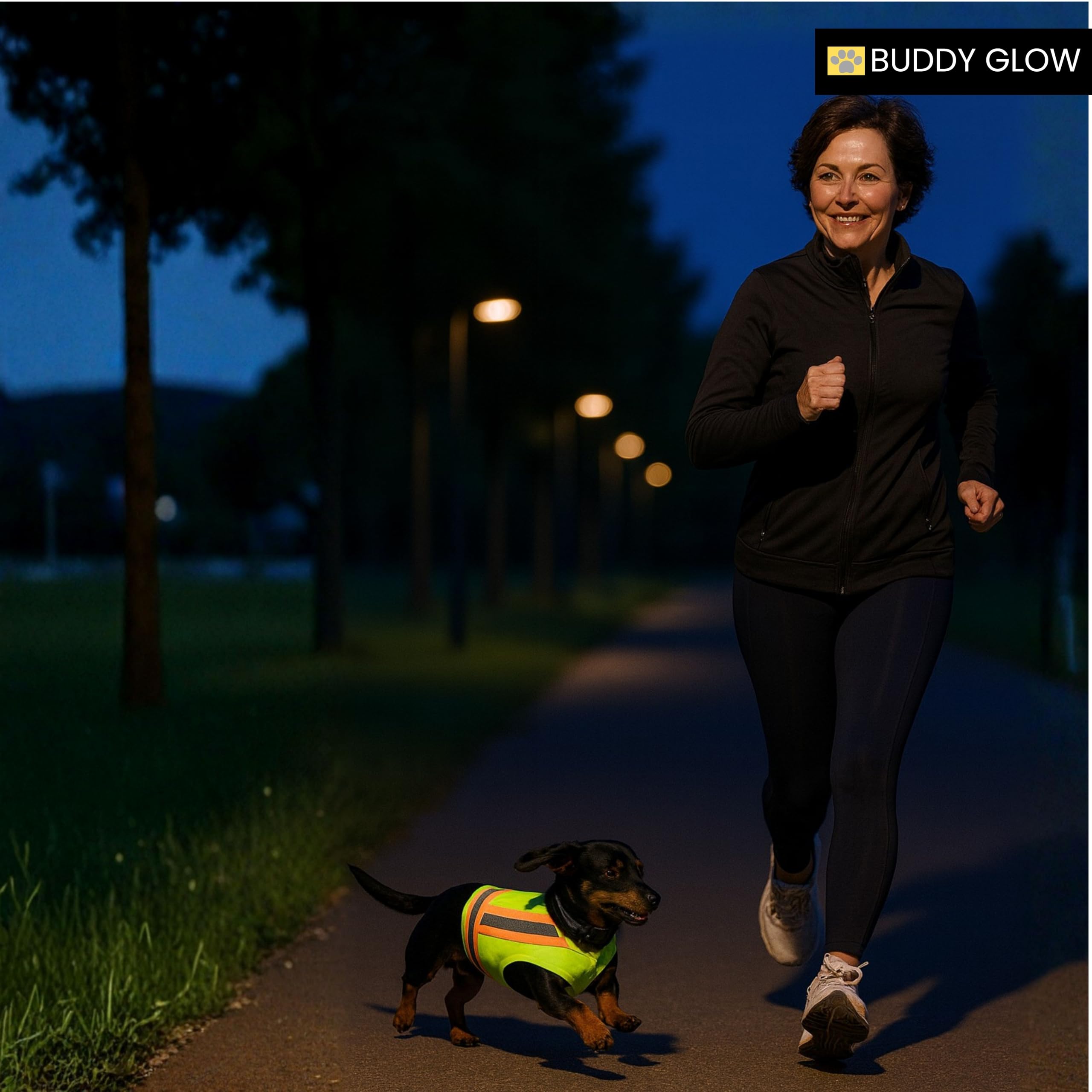 Buddy Glow Reflective Dog Vest back length seven inches for tiny breeds