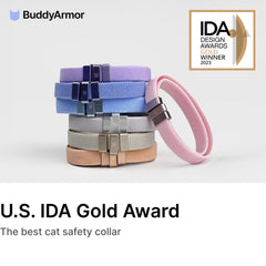 BuddyArmor lightweight strap closeup demonstrates featherweight comfort on small cats.