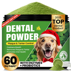 BuddyCheer dog teeth cleaning powder 60-day supply for convenient at-home dental care and fresher breath