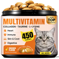 BuddyCheer gatos masticables de vitaminas con envase práctico para uso diario