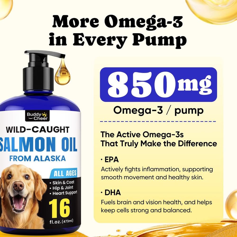 BuddyCheer Wild Alaskan Salmon Oil krill mix supports coat health