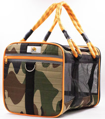 Buddy's Best army camo orange ventilated mesh supports airflow for pet comfort