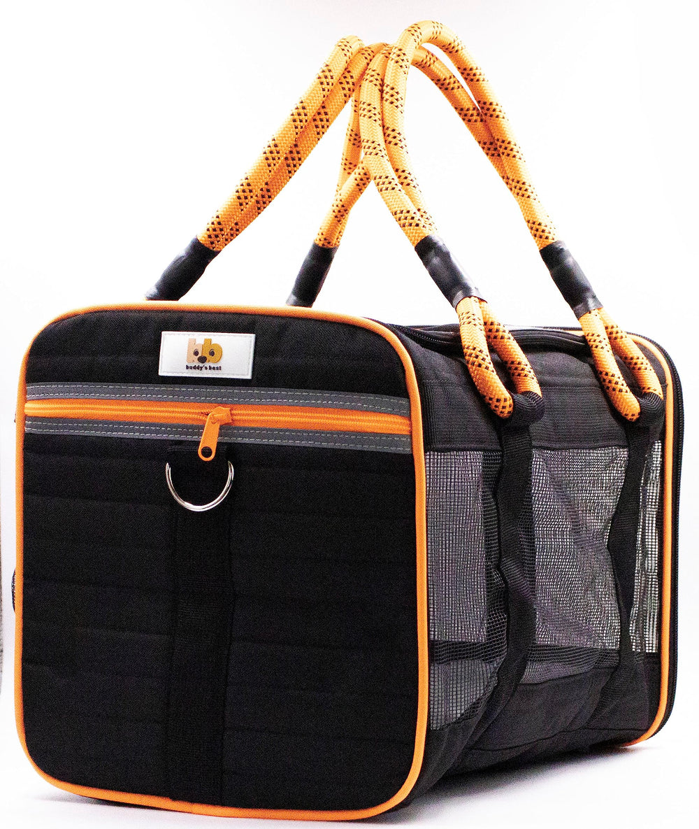 Buddy's Best heavy-duty pet carrier with strong zippers for durability
