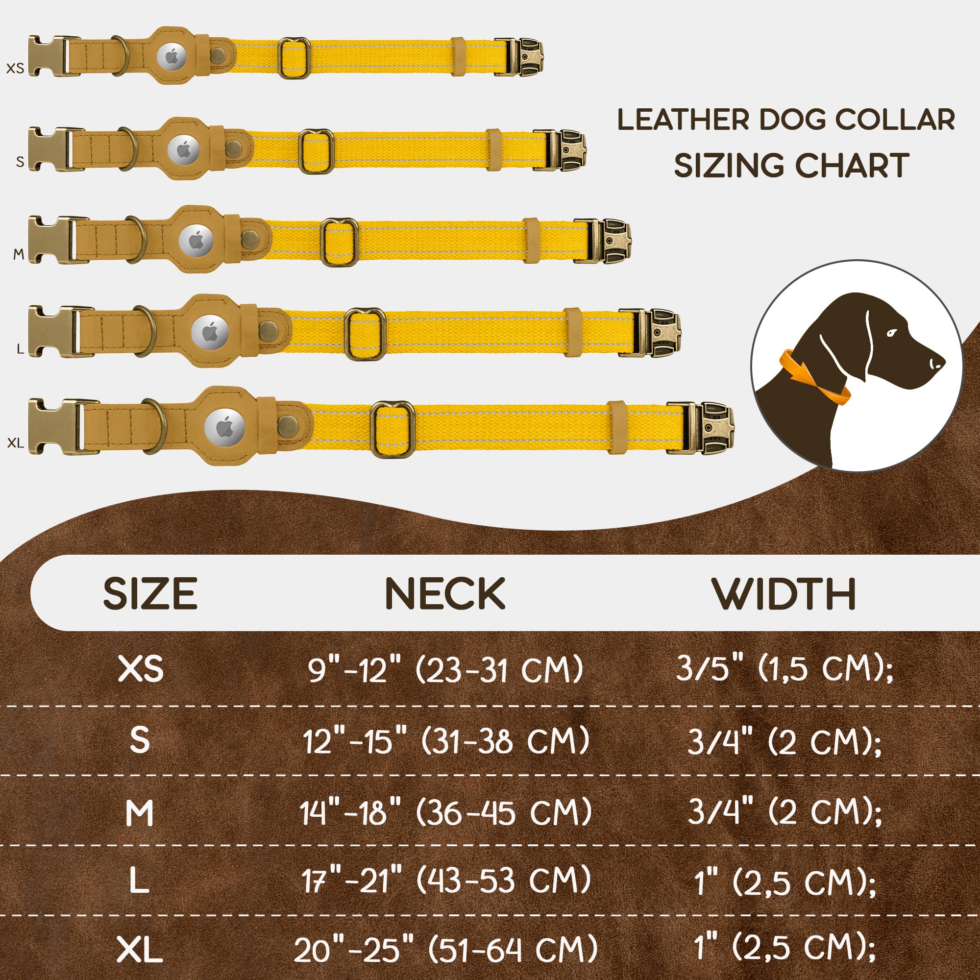 BUDKAS adjustable dog collar shows XS to XL range.