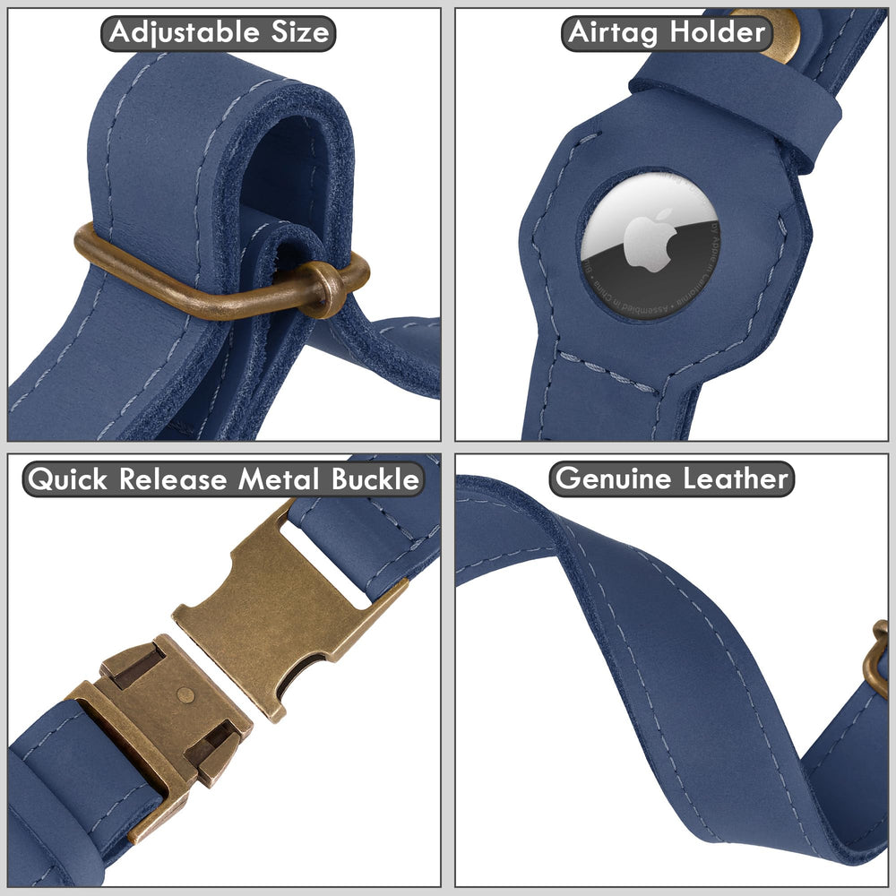 BUDKAS AirTag dog collar adjustable strap demonstrates comfort and secure fit