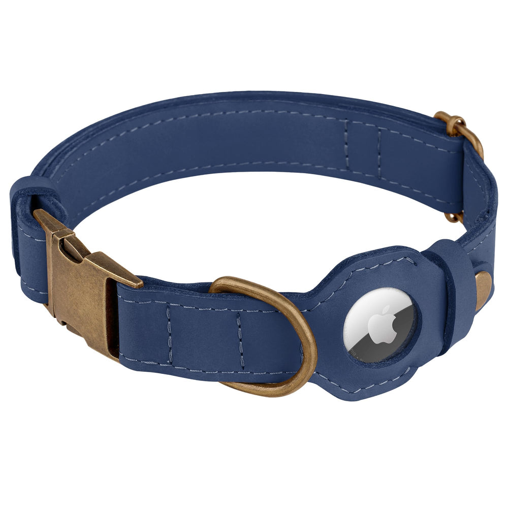 BUDKAS AirTag dog collar buckle detail shows secure fastening for active dogs
