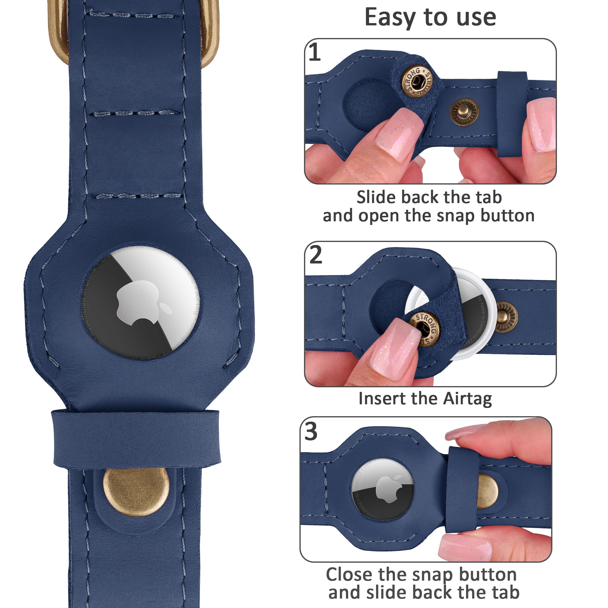 BUDKAS AirTag dog collar on dog demonstrates everyday durability and style