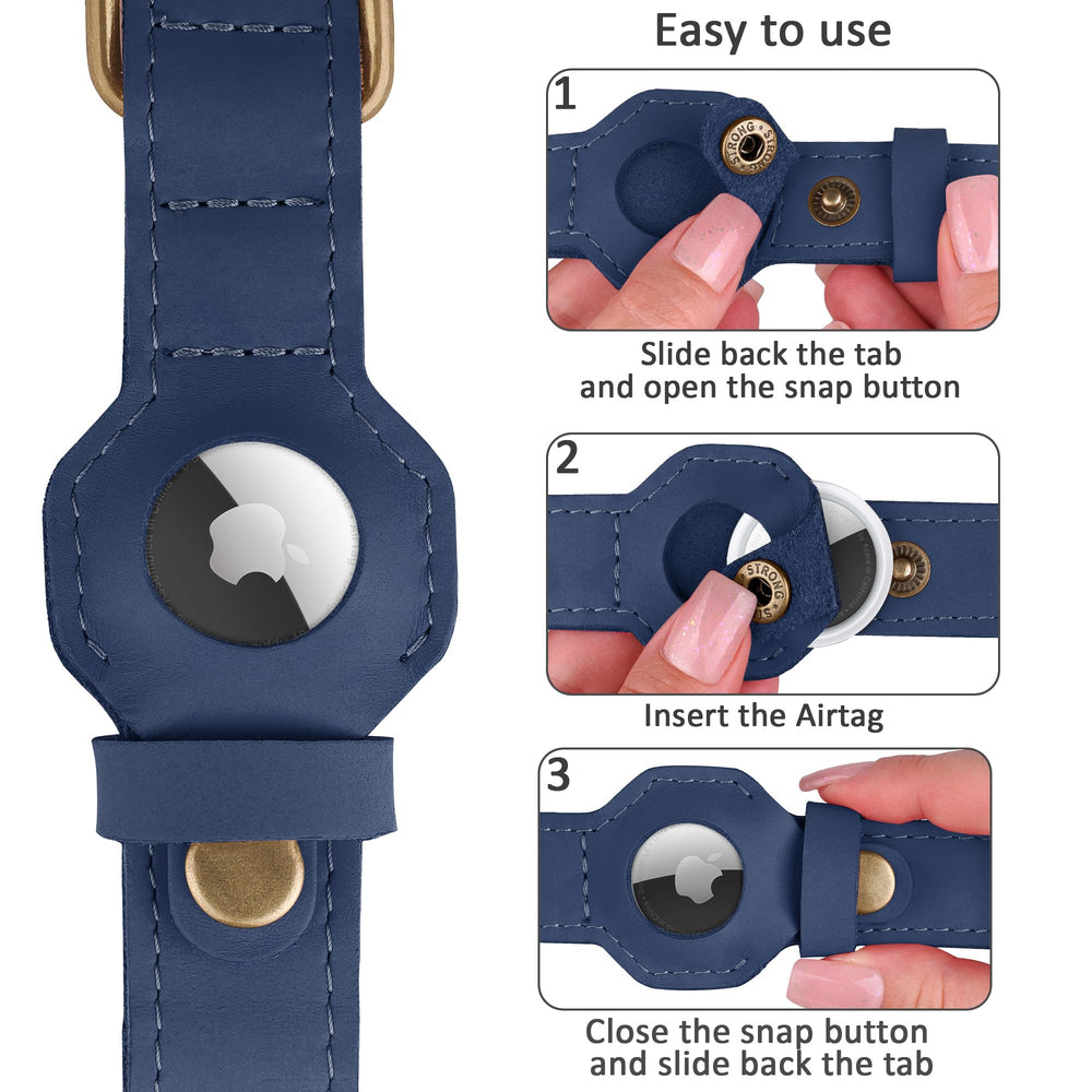 BUDKAS AirTag dog collar on dog demonstrates everyday durability and style