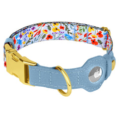 Budkas AirTag dog collar serape design provides lightweight comfort