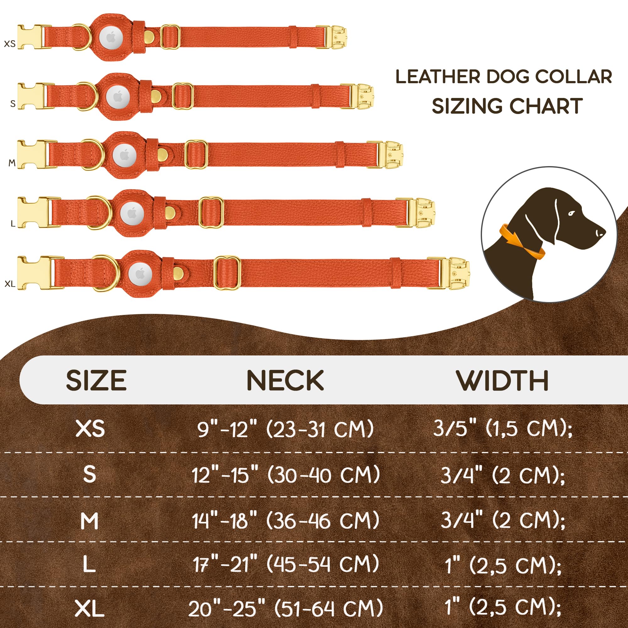 BUDKAS red leather collar with secure tracking for outdoor adventures