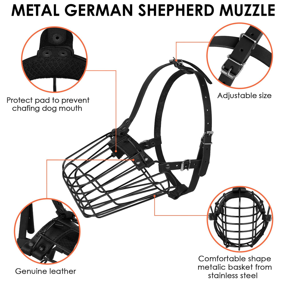 Budkas German Shepherd Muzzle worn by dog during training