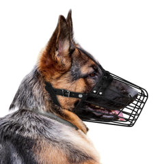 Budkas German Shepherd Muzzle durable metal basket construction