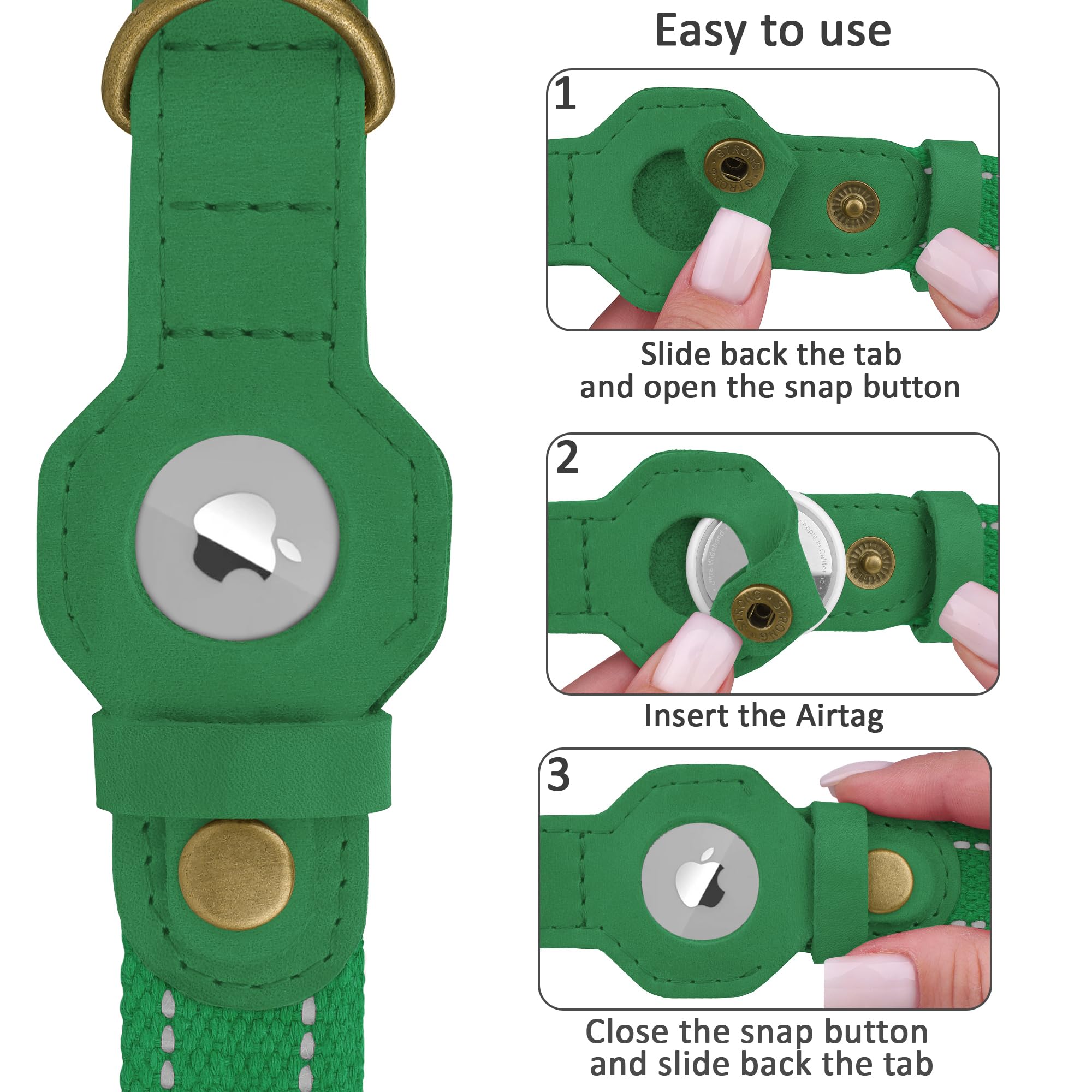 BUDKAS genuine leather collar with soft cotton strap for comfort.