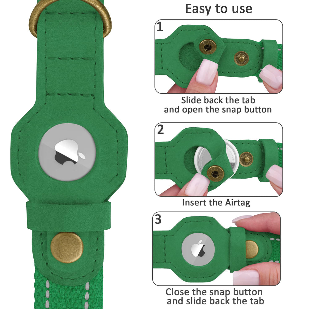 BUDKAS genuine leather collar with soft cotton strap for comfort.