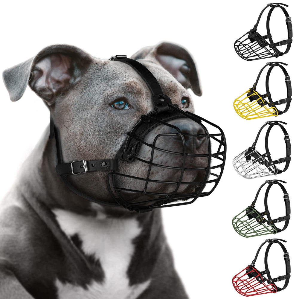 BUDKAS Pitbull Muzzle metal mask for safer walks with airflow