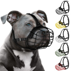 BUDKAS Pitbull Muzzle metal mask for safer walks with airflow