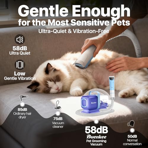 buenkee deshedding brush and cleaning attachments included for maintenance