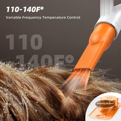 Buenkee dog blow dryer controls highlight adjustable temperature and speed for different fur types.