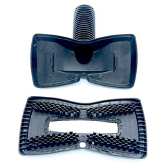 Buff Brite Fur-EEL tool in action on a couch, lifting hair safely.