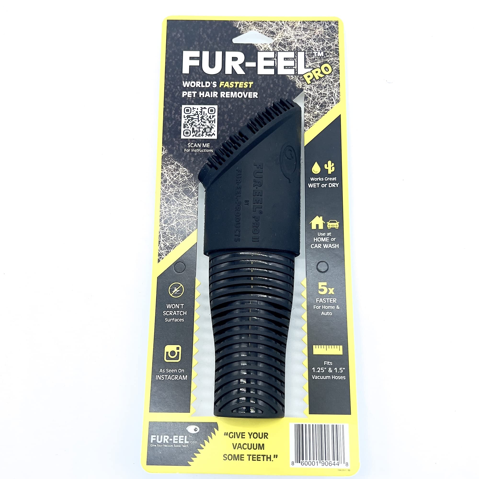 Buff Brite Fur Remover Pro II in-use on car seats removes embedded hair