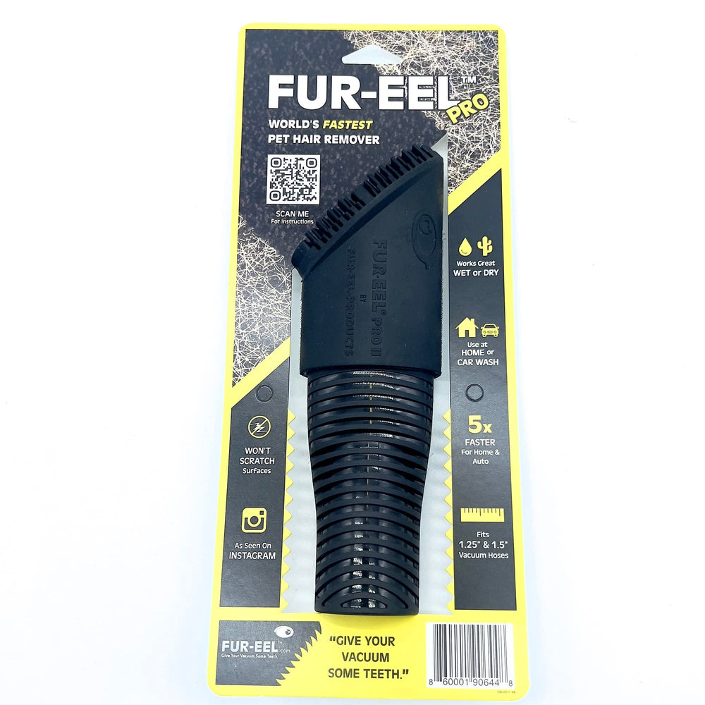 Buff Brite Fur Remover Pro II in-use on car seats removes embedded hair