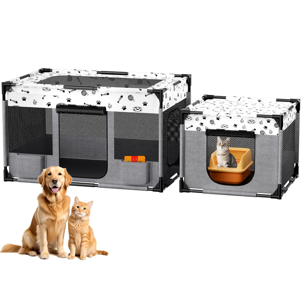 BUFOR Portable Cat Playpen outer view for indoor or outdoor use.