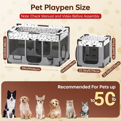 BUFOR Portable Cat Playpen side pocket stores essentials during travel.